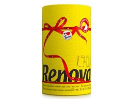 Papírové kuchyňské utěrky RENOVA, 1 role, 2 vrst., barevné Barva: Žlutá