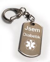 Přívěsek "Jsem Diabetik" na bundu, klíče