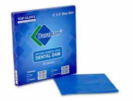 TOP GLOVE Latexová blána Dental Dam, 52 ks, 12.7 x 12.7 cm, máta Barva: Modrá